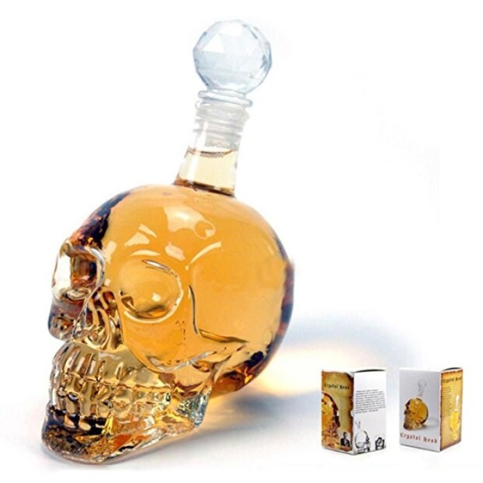 ® Yeni Ürün Crystal Head Kuru Kafa Cam Şişe  Hediyelik Sürahi (350 ML)